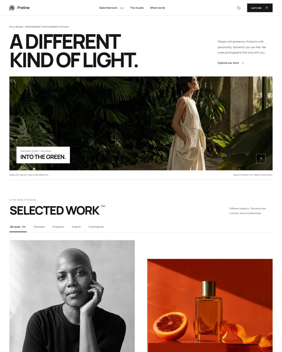 The Stillroom demo in light mode