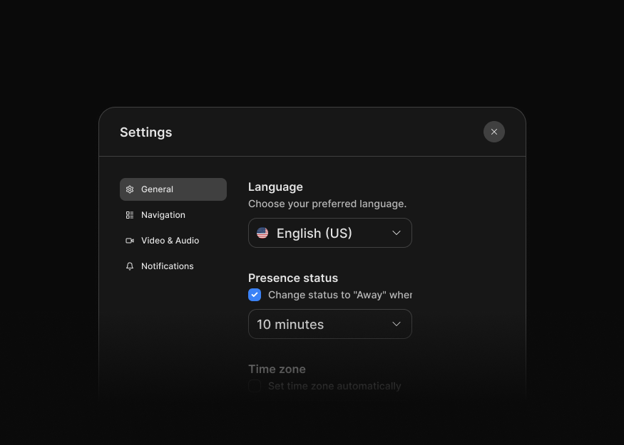 Settings