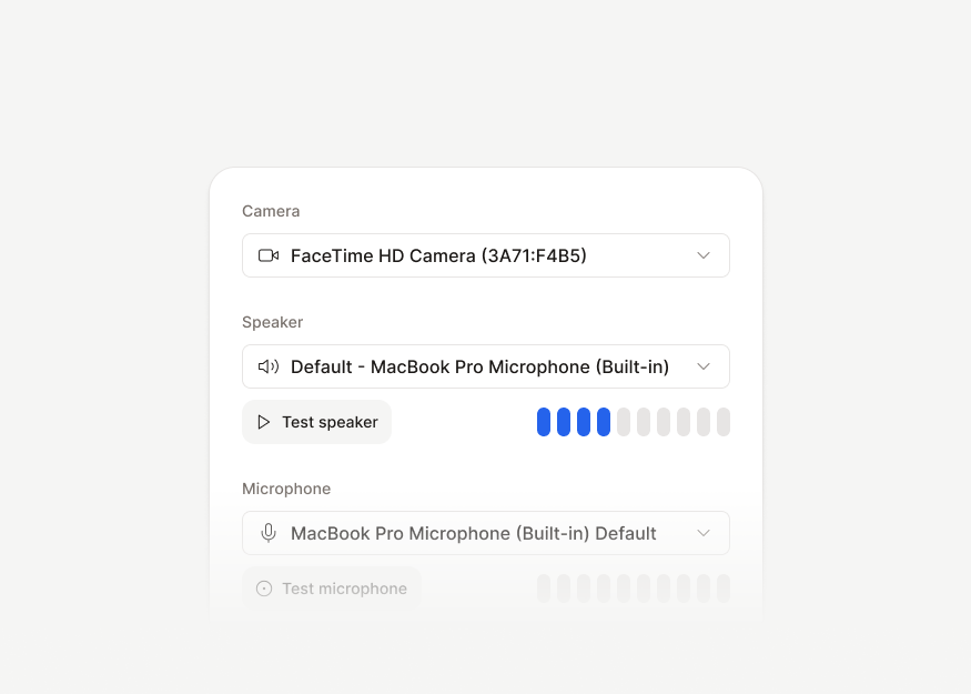 Call Device Settings