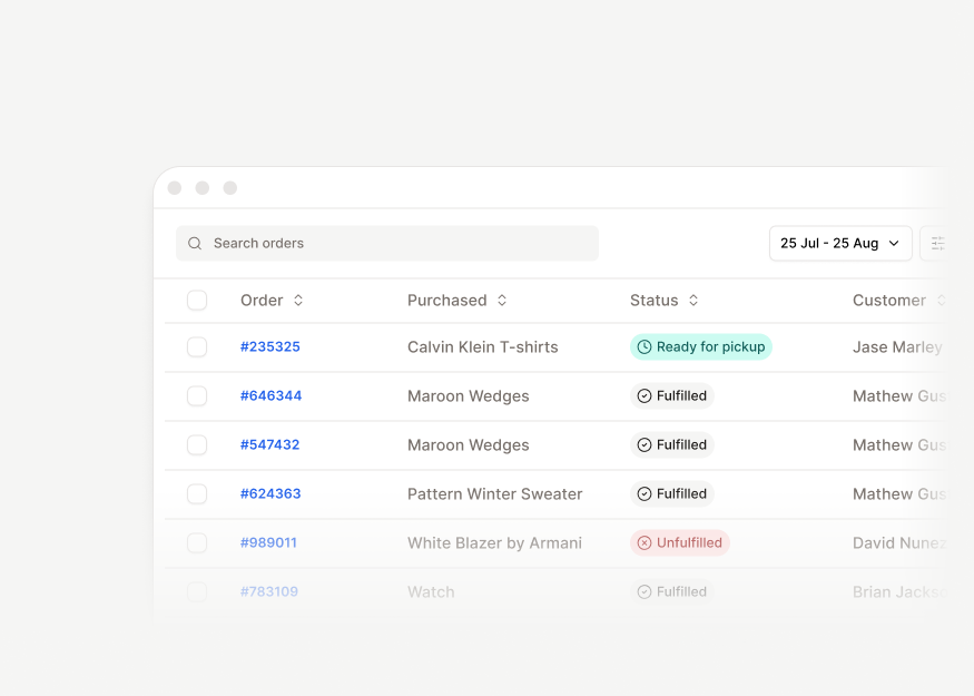 Order & Billing Tables
